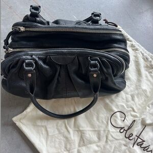 Village triple Zip Satchel Handbag